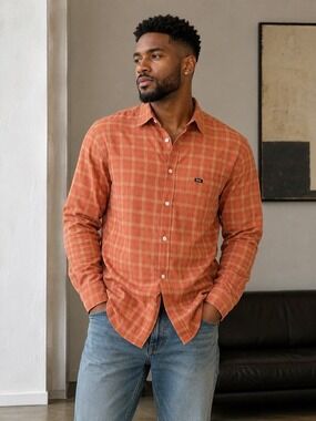 MCM Men’s Plaid Long Sleeve Shirt,COA, Rare